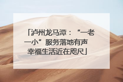泸州龙马潭：“一老一小”服务落地有声 幸福生活近在咫尺