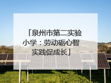 泉州市第二实验小学：劳动砺心智实践促成长