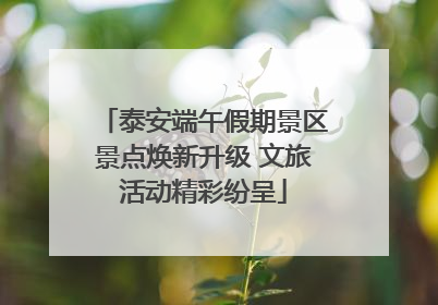 泰安端午假期景区景点焕新升级 文旅活动精彩纷呈