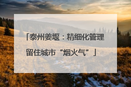 泰州姜堰：精细化管理留住城市“烟火气”