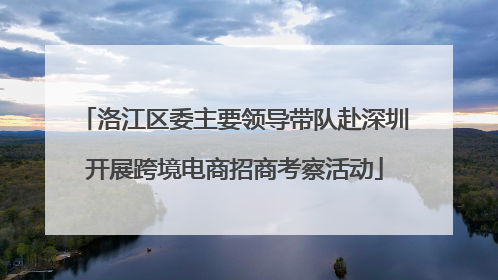 洛江区委主要领导带队赴深圳开展跨境电商招商考察活动