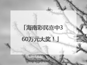 海南彩民喜中360万元大奖！