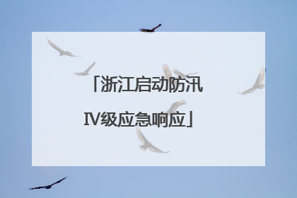 浙江启动防汛Ⅳ级应急响应