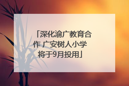 深化渝广教育合作 广安树人小学将于9月投用