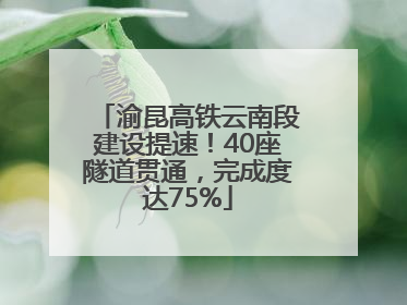 渝昆高铁云南段建设提速！40座隧道贯通，完成度达75%