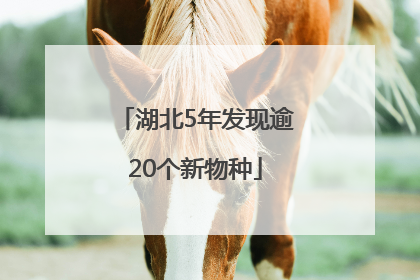 湖北5年发现逾20个新物种