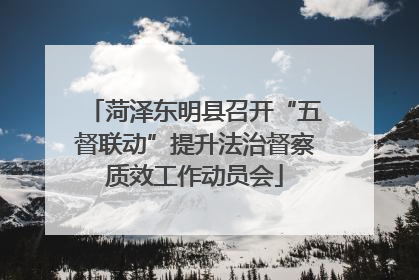 菏泽东明县召开“五督联动”提升法治督察质效工作动员会