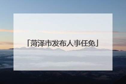 菏泽市发布人事任免