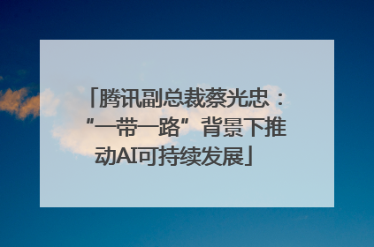 腾讯副总裁蔡光忠：“一带一路”背景下推动AI可持续发展