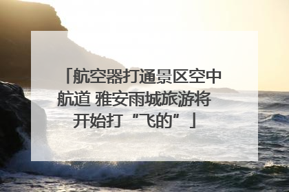 航空器打通景区空中航道 雅安雨城旅游将开始打“飞的”