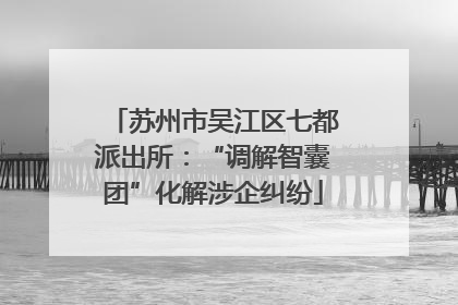 苏州市吴江区七都派出所：“调解智囊团”化解涉企纠纷