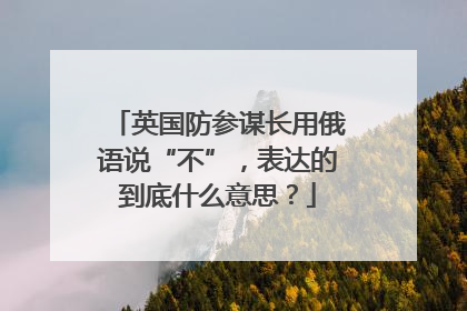 英国防参谋长用俄语说“不”，表达的到底什么意思？