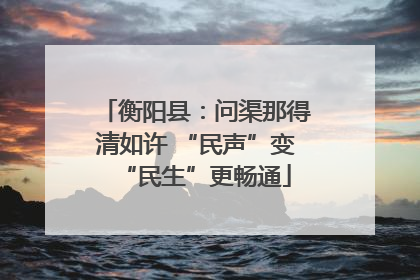 衡阳县：问渠那得清如许 “民声”变“民生”更畅通