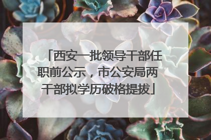 西安一批领导干部任职前公示，市公安局两干部拟学历破格提拔