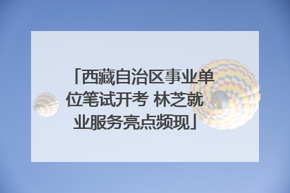 西藏自治区事业单位笔试开考 林芝就业服务亮点频现