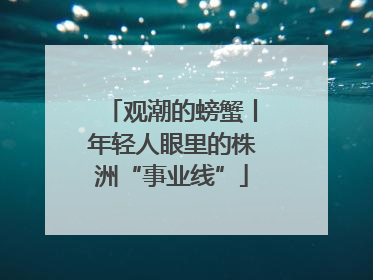 观潮的螃蟹丨年轻人眼里的株洲“事业线”