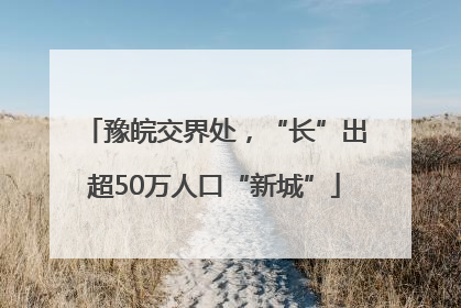豫皖交界处，“长”出超50万人口“新城”
