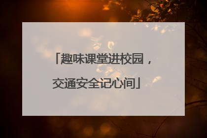 趣味课堂进校园，交通安全记心间