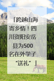 跨越山海寄乡情！四川资阳安岳县为500名在外学子“送礼”