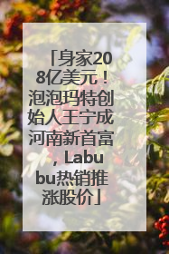 身家208亿美元！泡泡玛特创始人王宁成河南新首富，Labubu热销推涨股价