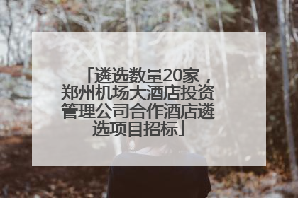 遴选数量20家，郑州机场大酒店投资管理公司合作酒店遴选项目招标