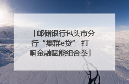 邮储银行包头市分行“集群e贷” 打响金融赋能组合拳