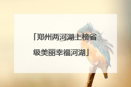 郑州两河湖上榜省级美丽幸福河湖