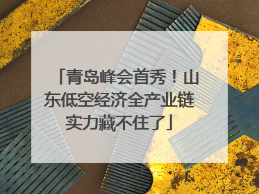 青岛峰会首秀！山东低空经济全产业链实力藏不住了