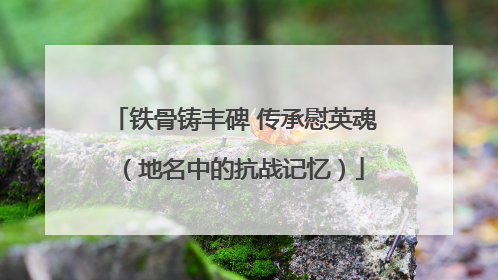 铁骨铸丰碑 传承慰英魂（地名中的抗战记忆）