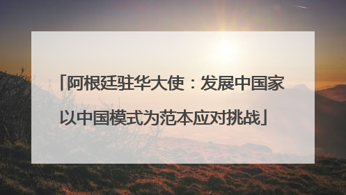 阿根廷驻华大使：发展中国家以中国模式为范本应对挑战