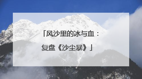 风沙里的冰与血：复盘《沙尘暴》