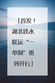 首发！湖北铁水联运“一单制”班列开行