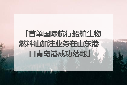 首单国际航行船舶生物燃料油加注业务在山东港口青岛港成功落地