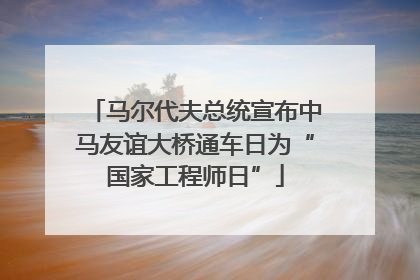 马尔代夫总统宣布中马友谊大桥通车日为“国家工程师日”