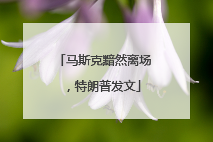马斯克黯然离场，特朗普发文