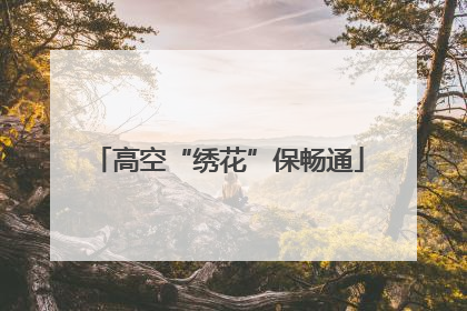 高空“绣花”保畅通
