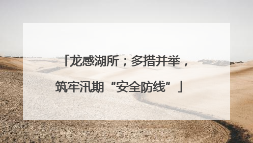 龙感湖所；多措并举，筑牢汛期“安全防线”