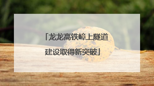 龙龙高铁嶂上隧道建设取得新突破