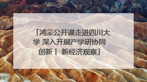 鸿蒙公开课走进四川大学 深入开展产学研协同创新丨 新经济观察