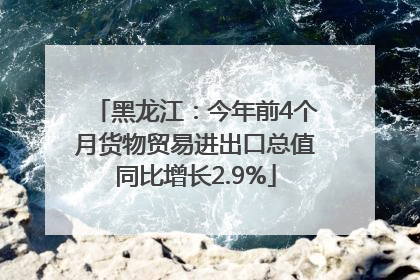 黑龙江：今年前4个月货物贸易进出口总值同比增长2.9%