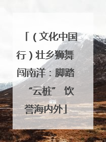 （文化中国行）壮乡狮舞闯南洋：脚踏“云桩” 饮誉海内外