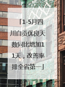 1-5月四川自贡优良天数同比增加11天，改善率排全省第一