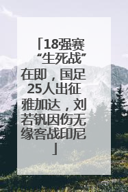 18强赛“生死战”在即，国足25人出征雅加达，刘若钒因伤无缘客战印尼