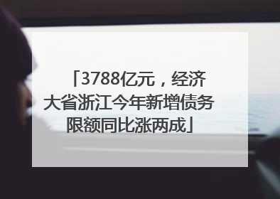 3788亿元，经济大省浙江今年新增债务限额同比涨两成