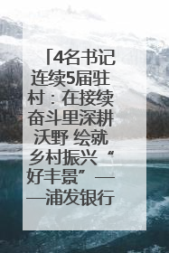 4名书记连续5届驻村：在接续奋斗里深耕沃野 绘就乡村振兴“好丰景”——浦发银行南京分行助力脱贫攻坚、帮促乡村振兴记事（二）