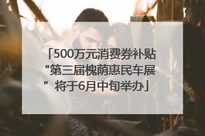 500万元消费券补贴 “第三届槐荫惠民车展”将于6月中旬举办