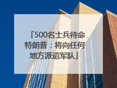 500名士兵待命 特朗普：将向任何地方派遣军队