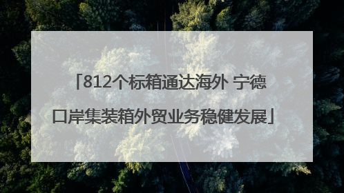 812个标箱通达海外 宁德口岸集装箱外贸业务稳健发展