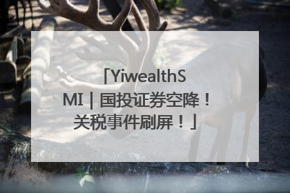 YiwealthSMI｜国投证券空降！关税事件刷屏！